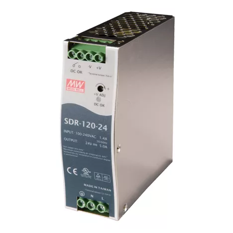 SDR-120-24 Блок питания на DIN-рейку, 24В, 5А, 120Вт Mean Well
